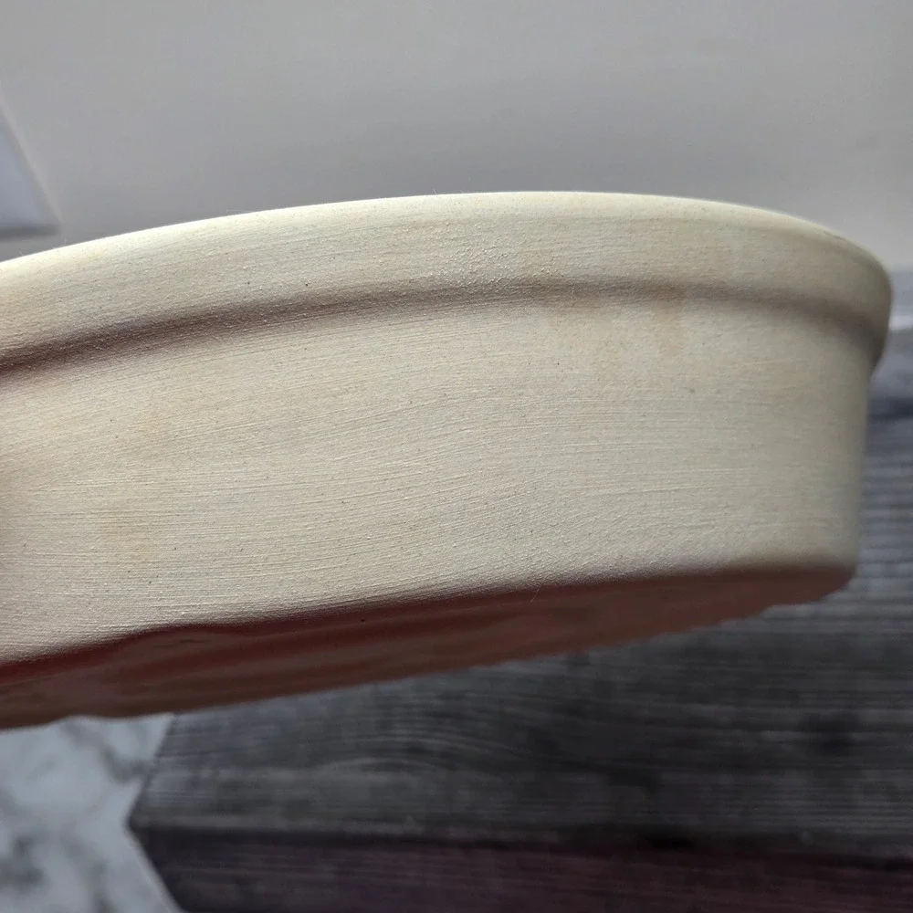 Pampered Chef 8 inch Deep Dish Natural Stoneware Pie Plate Family‎ Heritage USA